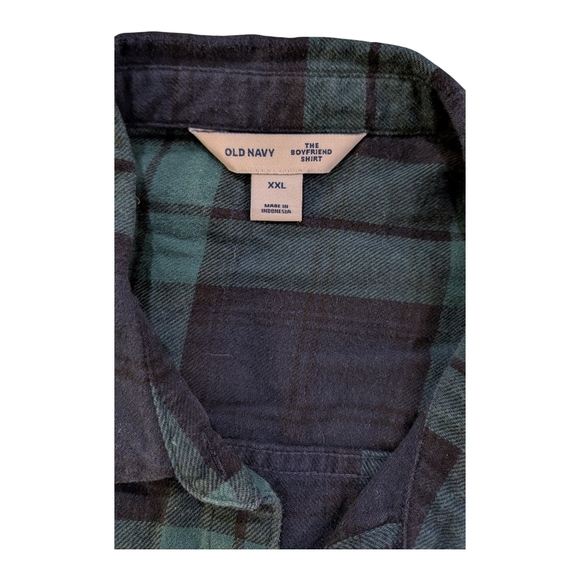 Old Navy Teal and Blue Plaid Shirt - Picture 5 of 8